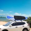 1 Pair Universal J-Bar Kayak Carrier 220LBS Load Heavy Duty Canoe Car Top Mount Carrier Roof Rack with 2Pcs Tie Down Straps