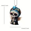 1pc Winged Skull Halloween Car Pendant Car Interior Decoration Holiday Decoration Pendant Christmas Tree Decoration Keychain Gift