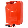 20 Liter (5 Gallon) Jerry Fuel Can with Flexible Spout, Portable Jerry Cans Fuel Tank Steel Fuel Can, Fuels Gasoline Cars, Trucks, Equipment, RED