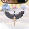 2pcs American Eagle Car Pendant; Christian Cross Interior Rearview Mirror Pendant Car Pendant; Religious Car Decoration; Home Wall Decoration