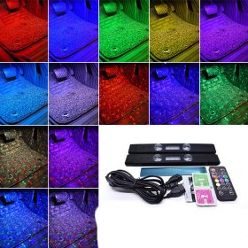 Foot Soles Full Of Stars LED Atmosphere Light Car Wireless Atmosphere Sound (Option: Charging Mandi Star Chinese-USB)