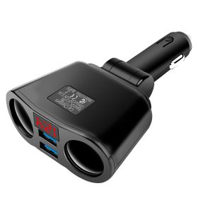 3.1A Dual USB Car Charger 2 Port LCD Display 12-24V Cigarette Socket Lighter Fast Car Charger Power Adapter Car Styling (Plug Type: Black)