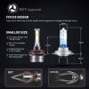 Saber-X LED Headlight Bulbs Conversion Kit,DOT Approved D6 Series CSP Chips Adjustable Beam Light Bulb With Fans Sets - 6000LM 6000K Cool White