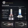 Saber-X LED Headlight Bulbs Conversion Kit,DOT Approved D6 Series CSP Chips Adjustable Beam Light Bulb With Fans Sets - 6000LM 6000K Cool White